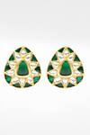 Sangeeta Boochra_Gold Plated Stones Silver Kundan Work Stud Earrings _Online_at_Aza_Fashions