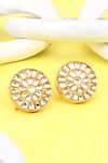 Buy_Sangeeta Boochra_Gold Plated Stones Silver Round Stud Earrings _at_Aza_Fashions