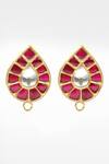 Sangeeta Boochra_Gold Plated Stones Ruby Work Stud Earrings _Online_at_Aza_Fashions