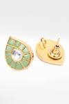 Shop_Sangeeta Boochra_Gold Plated Stones, Diamonds Silver Drop Studded Earrings _at_Aza_Fashions