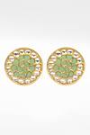 Sangeeta Boochra_Gold Plated Stones, Diamonds Silver Studded Earrings _Online_at_Aza_Fashions