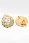 Shop_Sangeeta Boochra_Gold Plated Stones, Diamonds Silver Drop Work Stud Earrings _at_Aza_Fashions