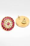 Shop_Sangeeta Boochra_Gold Plated Rhinestones, Stones Round Kundan Embellished Earrings _at_Aza_Fashions