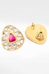 Shop_Sangeeta Boochra_Gold Plated Diamonds, Stones Handcrafted Kundan Embellished Earrings _at_Aza_Fashions