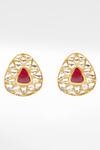 Sangeeta Boochra_Gold Plated Diamonds, Stones Handcrafted Kundan Embellished Earrings _Online_at_Aza_Fashions