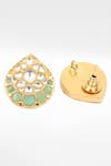 Shop_Sangeeta Boochra_Gold Plated Stones Kundan Embellished Teardrop Earrings _at_Aza_Fashions
