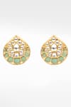 Sangeeta Boochra_Gold Plated Stones Kundan Embellished Teardrop Earrings _Online_at_Aza_Fashions