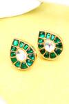 Buy_Sangeeta Boochra_Gold Plated Stones Kundan Embellished Handcrafted Earrings _at_Aza_Fashions