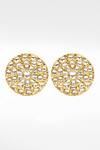 Sangeeta Boochra_Gold Plated Rhinestones, Stones Round Kundan Studded Earrings _Online_at_Aza_Fashions