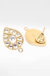 Shop_Sangeeta Boochra_Gold Plated Stones, Zari Drop Shaped Kundan Earrings _at_Aza_Fashions