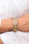 Buy_Noor_Gold Plated Carved Floral Bangle _at_Aza_Fashions