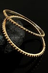 Shop_Noor_Gold Plated Oxidized Rawa Bangles - Set Of 2 _at_Aza_Fashions