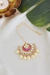 Shop_Swabhimann_Gold Plated Handmade Kundan Maangtikka _at_Aza_Fashions