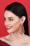 Buy_Auraa Trends_Gold Plated Stones, Piping Handcrafted Embellished Earrings _Online_at_Aza_Fashions