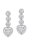 Buy_Auraa Trends_White Imitation Diamonds Heart Pattern Necklace And Earrings Set 