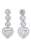 Shop_Auraa Trends_White Imitation Diamonds Heart Pattern Necklace And Earrings Set 
