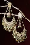 Shop_Dugran By Dugristyle_Gold Plated Embellished Pearl Chandbali Earrings _at_Aza_Fashions