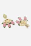 Buy_Dugran By Dugristyle_Pink Pearls, Stones, Rhinestones Kundan Embellished Earrings _Online_at_Aza_Fashions