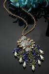 Shop Dugran By Dugristyle Blue Meenakari Work Embellished Pendant Necklace at Aza Fashions Shop_Dugran By Dugristyle_Blue Meenakari Work Embellished Pendant Necklace _at_Aza_Fashions