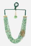 Dugran By Dugristyle Green Radha Krishna Layered Necklace Online at Aza Fashions Dugran By Dugristyle_Green Radha Krishna Layered Necklace _Online_at_Aza_Fashions