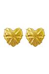 Buy_Radhika Agrawal Jewels_Gold Plated Healing Heart Stud Earrings _at_Aza_Fashions