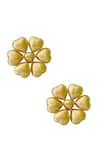 Buy_Radhika Agrawal Jewels_Gold Plated Bead Marigold Embellished Stud Earrings _at_Aza_Fashions