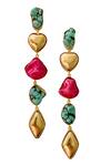 Buy_Radhika Agrawal Jewels_Multi Color Bead Poppy Pearl Embellished Danglers _at_Aza_Fashions