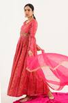 Buy_Avaha_Pink Viscose Silk Printed And Phula Ghamzeh Anarkali With Dupatta _Online_at_Aza_Fashions