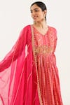 Buy_Avaha_Pink Viscose Silk Printed And Phula Ghamzeh Anarkali With Dupatta 
