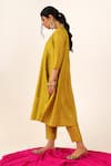 Buy_Avaha_Yellow Chanderi Printed Sudara Veda Anarkali Kurta And Pant Set _Online_at_Aza_Fashions