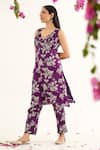 Avaha_Purple Tabby Silk Printed More Dulaari Digital Kurta And Pant Set _Online_at_Aza_Fashions