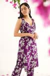 Shop_Avaha_Purple Tabby Silk Printed More Dulaari Digital Kurta And Pant Set _Online_at_Aza_Fashions