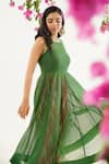 Buy_Avaha_Green Anarkali Georgette Round Raga Malar Kurta And Pant Set _Online_at_Aza_Fashions