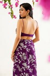 Avaha_Purple Skirt And Jacket Chinnon Chiffon Raga Kunti Printed & Set _at_Aza_Fashions