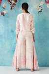 Shop_Siyona By Ankurita_Pink Jumpsuit Lurex Georgette Embroidered Botched Dye With Embellished Jacket _at_Aza_Fashions