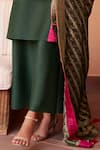 Buy_Tasuvure Indes_Green Pleated Polyester Bandhani Myra Solid Kurta Set With Dupatta  _Online_at_Aza_Fashions