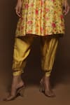 Label Ne'chi_Yellow Silk Floral And Mirror Work V-neck Pattern Anarkali & Salwar Set  _Online_at_Aza_Fashions