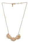 Shop Zariin Gold Plated Bead Floral Pendant Necklace at Aza Fashions Shop_Zariin_Gold Plated Bead Floral Pendant Necklace _at_Aza_Fashions