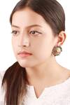 Buy_Sangeeta Boochra_Gold Plated Stone Floral Carved Earrings _at_Aza_Fashions