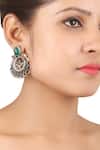 Buy_Sangeeta Boochra_Green Stones Studded Chandbalis _at_Aza_Fashions