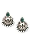 Shop_Sangeeta Boochra_Green Stones Studded Chandbalis _at_Aza_Fashions