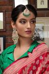 Buy_Riana Jewellery_Gold Plated Floral Stone Maangtikka _at_Aza_Fashions