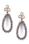 Shop_Sangeeta Boochra_Silver Plated Stones Handcrafted Earrings _at_Aza_Fashions