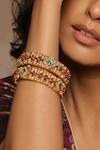 Buy_Swabhimann_Multi Color Stones Gold Embellished Bangles_at_Aza_Fashions