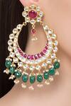 Buy_Riana Jewellery_Gold Plated Stone Floral Chandbalis _at_Aza_Fashions
