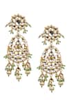 Shop_Riana Jewellery_Gold Plated Stone Floral Danglers _at_Aza_Fashions