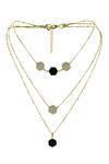 Shop_Varnika Arora_Black Amyra Layered Pendant Necklace _at_Aza_Fashions