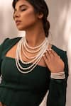 Buy_Kastiya Jewels_White Pearls Beaded Layered Necklace _at_Aza_Fashions