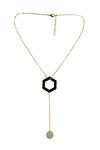 Shop_Varnika Arora_Black Erica Hexagon Pendant Necklace _at_Aza_Fashions