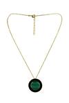 Shop_Varnika Arora_Black Alyssa Stone Embellished Pendant Necklace _at_Aza_Fashions